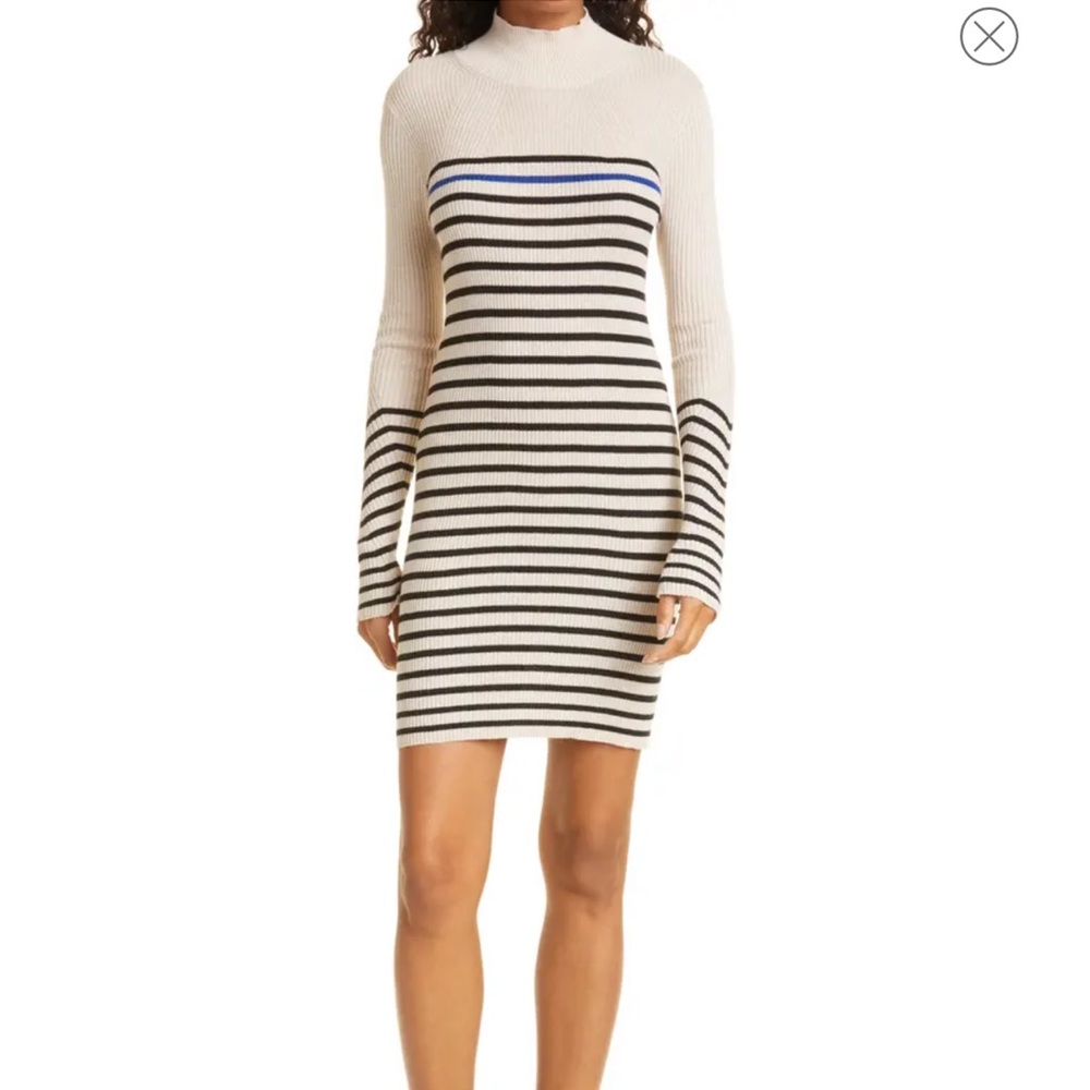 Rag & Bone Kate Stripe Turtleneck Long Sleeve Rib Sweater Dress
Size XS
